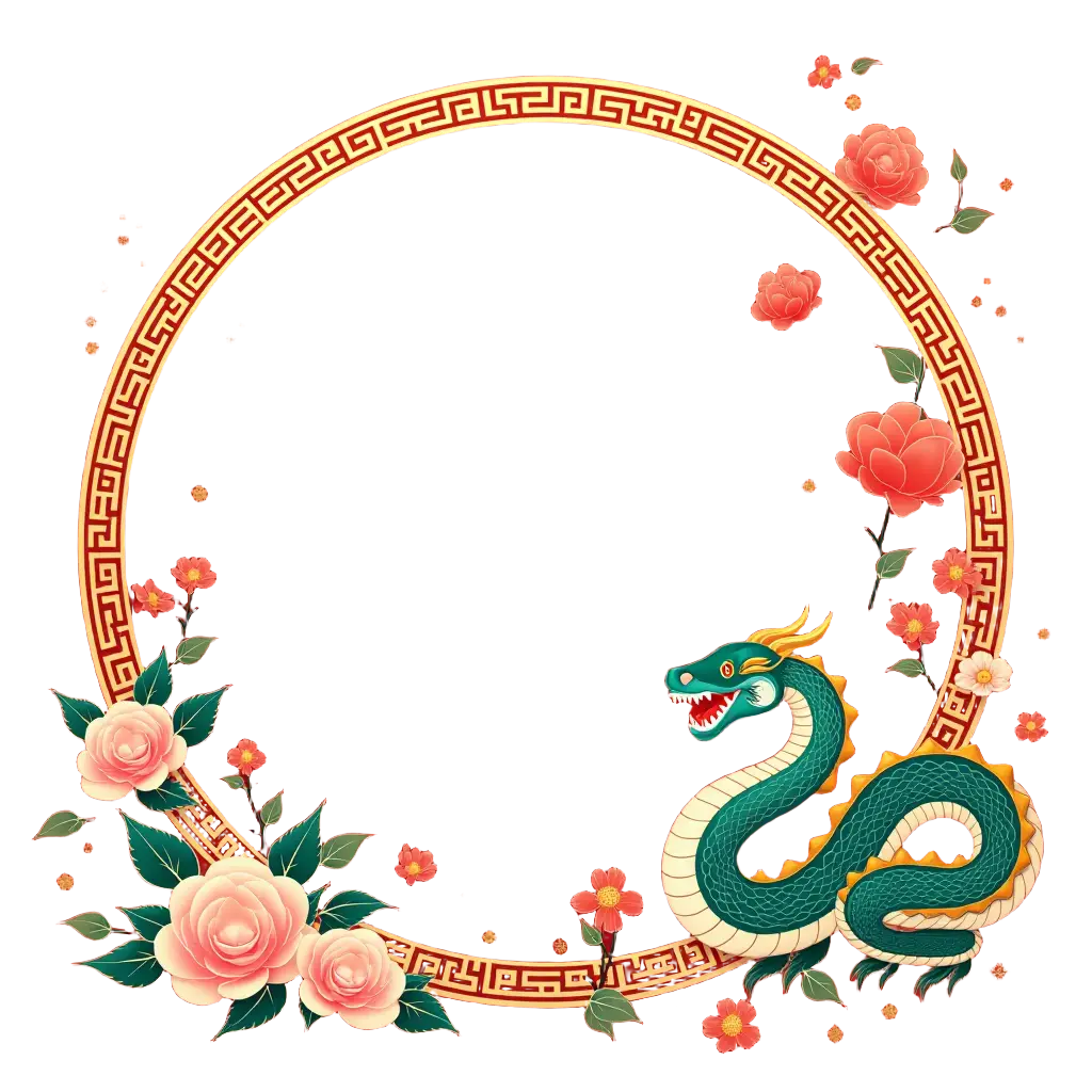 Elegant Dragon and Floral Frame